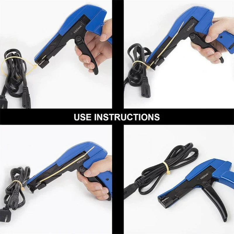 Imagem -03 - Ferramenta de Corte de Fixação para Nylon Cabo Tie Zip Tie Alicates Tensão Automática Cut Off Gun Hs600a Largura 2.44.8 mm