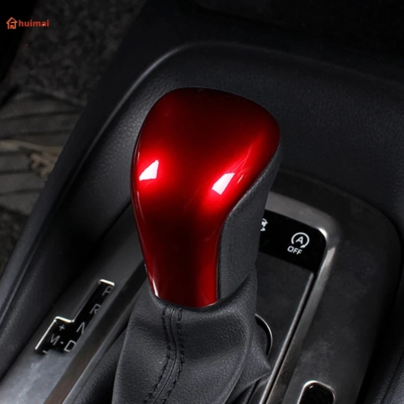 For Toyota Yaris XP210 CROSS  2020 2021  Carbon Fiber Red Silver Color Gear Knob Hand Shift Head Cover Moulding Trim