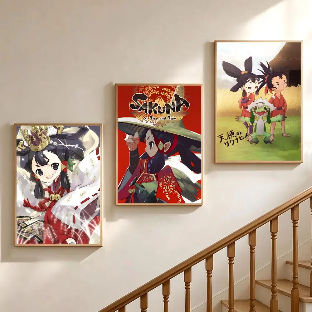 game Sakuna Of Rice and Ruin Poster Poster HD Printing Soothing and Cream Style Home Decor for the Living Room Cafes Gift
