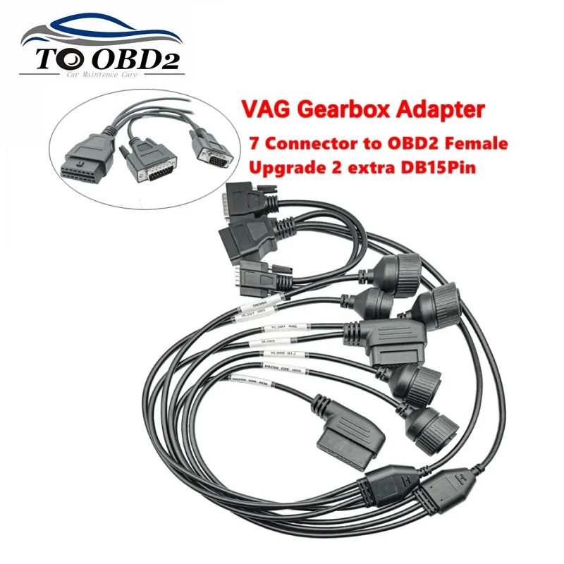 7-In-1 Kit Gear Box Adapter Cables for VAG OBD2 Converter Cable for DQ250 DQ200 VL381 VL300 DQ500 DL501 Car Diagnostic Tools