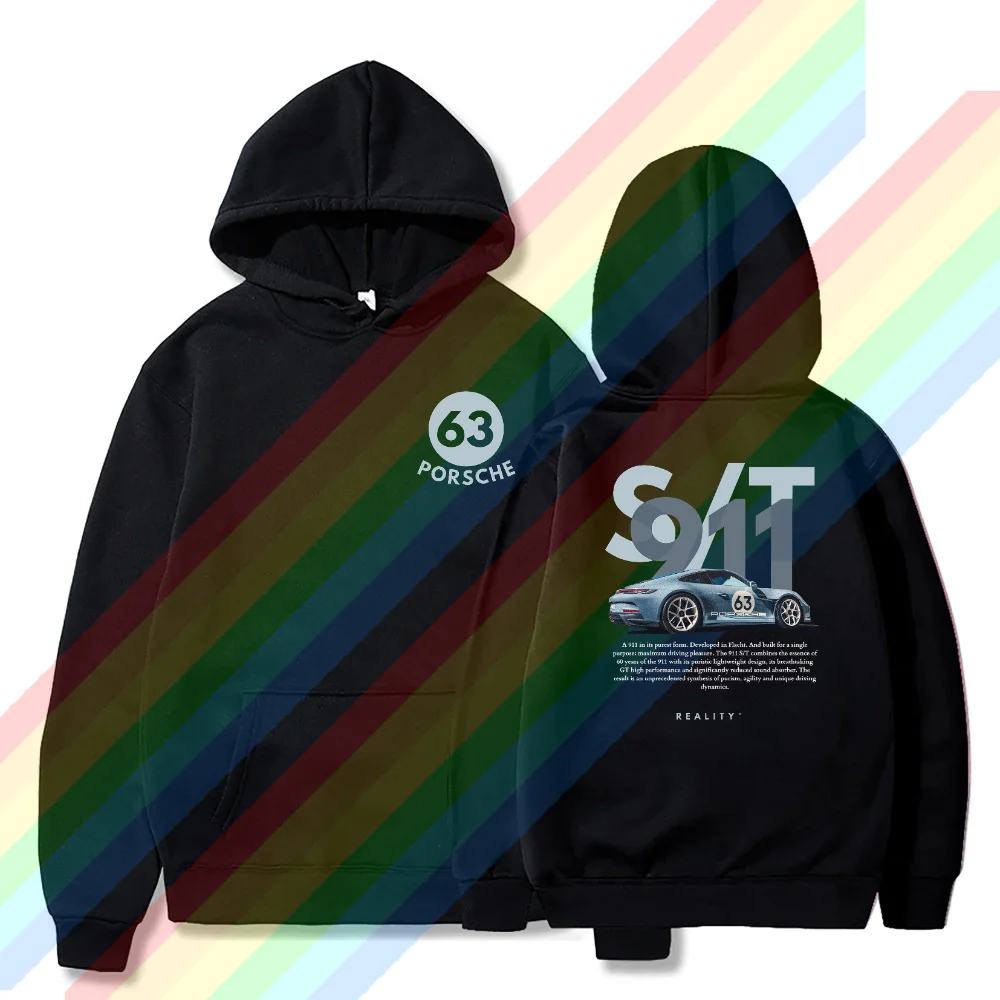 

2024 New Oversized Essential Men Porches 911 WB Carrera Hoodies Women Thermal Sportswear Long Sleeves Unisex S-3XL Cool