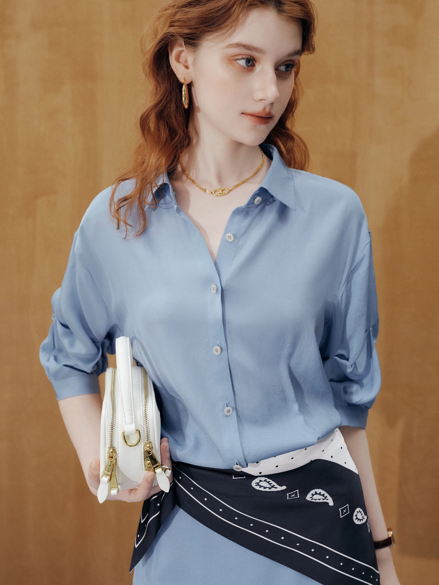 ファッショナブルなフレンチスタイルの水玉花柄シルクスカーフ女 - Scarf Silk Square のレビューと価格