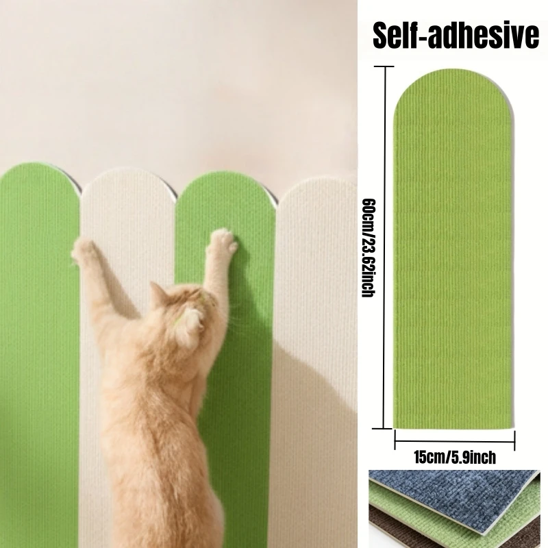 

60x15cm Large Cat Scratch Mat Wall Stickers 3D Self-Adhesive Wall Borders for Living Room Bedroom Renovation Wall Covering Home