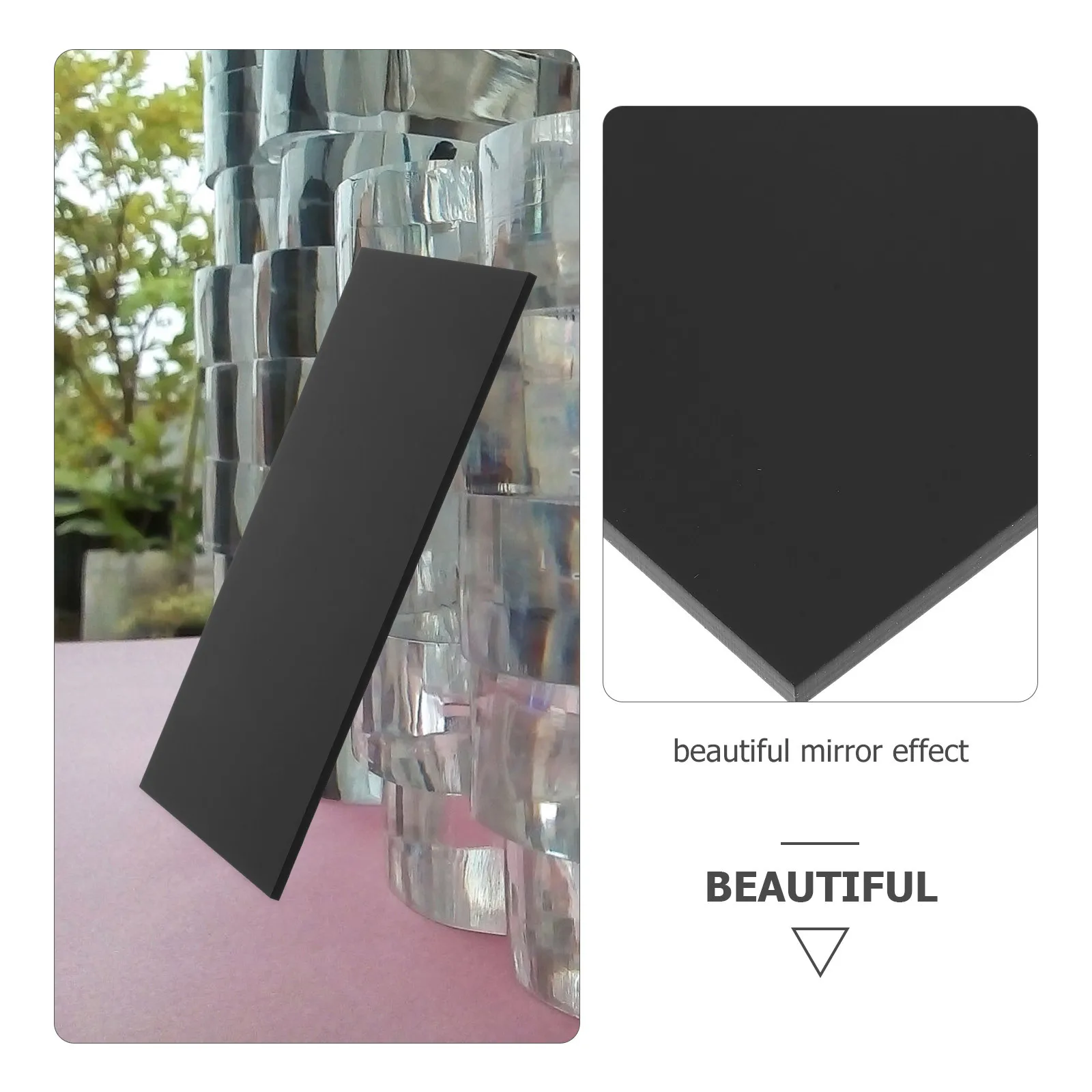 

Acrylic Sheet 100X200Mm Mirror Finish Non-Transparent Sturdy Diy Crafting Material For Home Decor Display Shelves Supplies