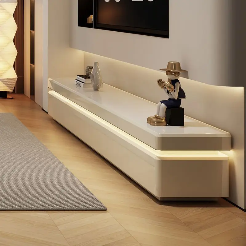 Modern simple cream style minimalist coffee table combination small apartment living room  new TV cabinet floor TV cabinet