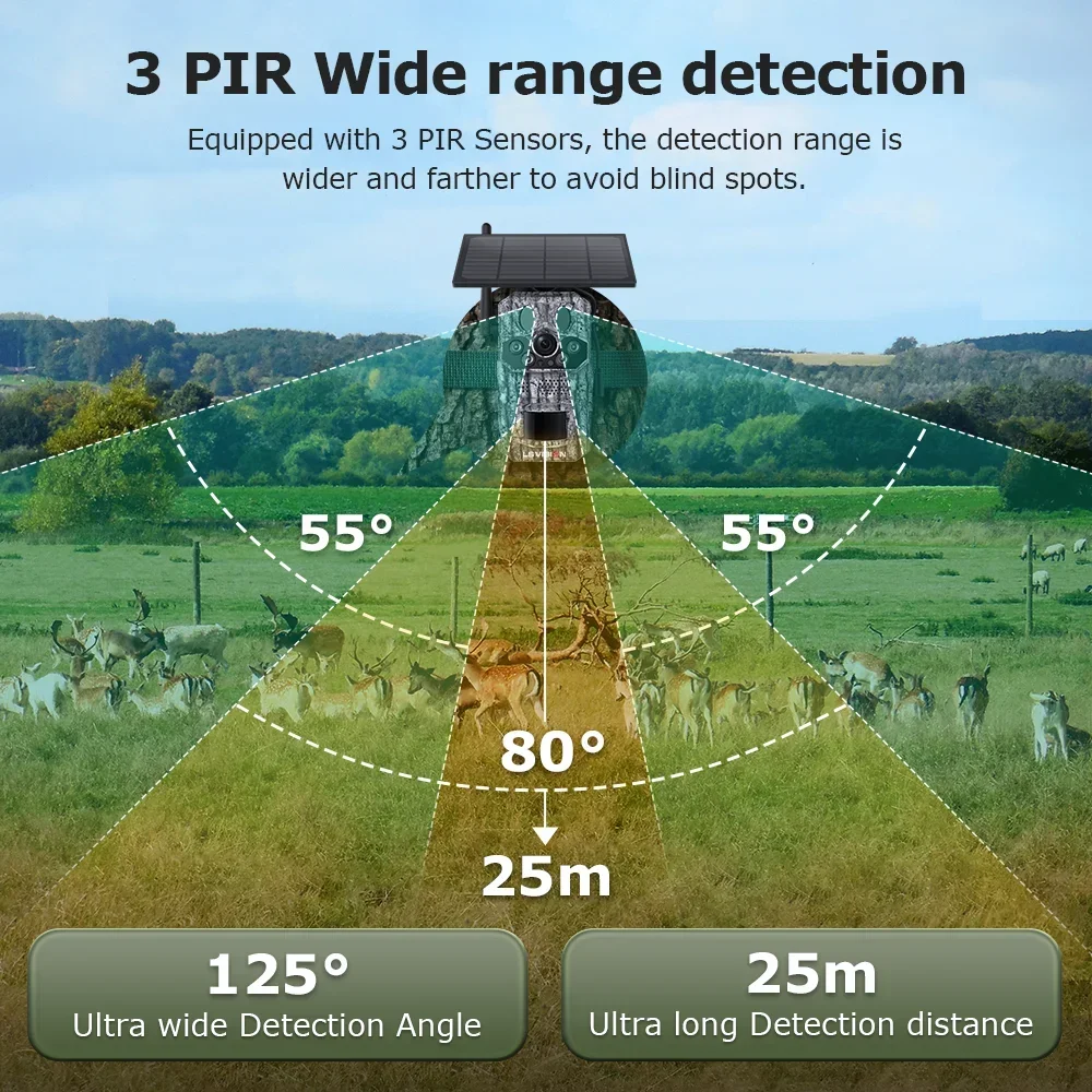 LS VISION Solar Wildlife 4G Video Trail Camera Night Vision 0.3s Motion Activated Waterproof Garden GPS Camera Outdoor Hunting