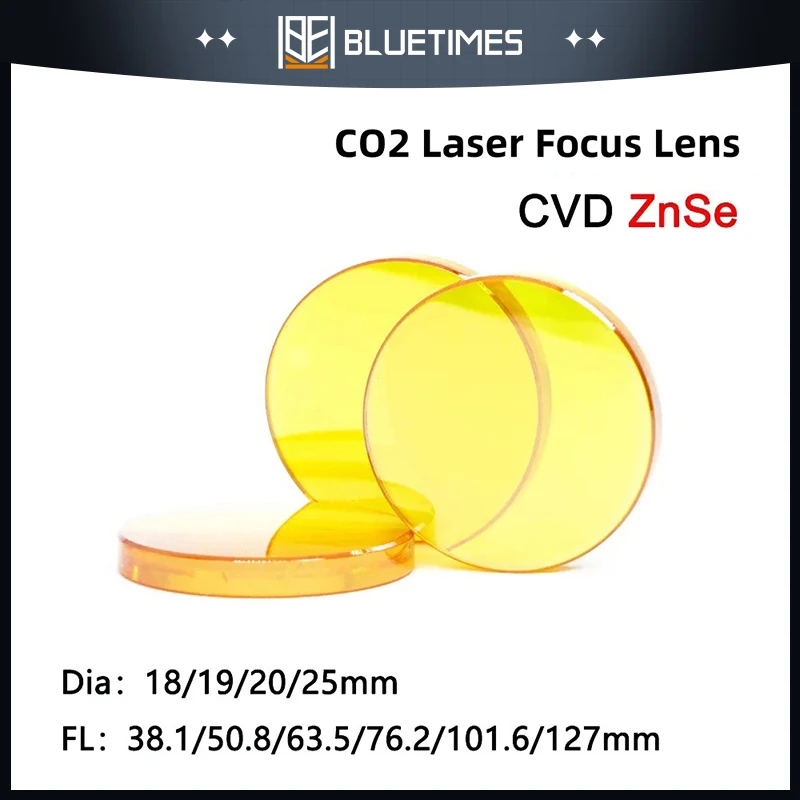 Focus Lens USA CVD ZnSe DIA 12 15 18 20 22 25 FL 38.1 50.8 63.5 76.2 101.6 95.25 101 127 190mm for CO2 Laser Engraving Cutting