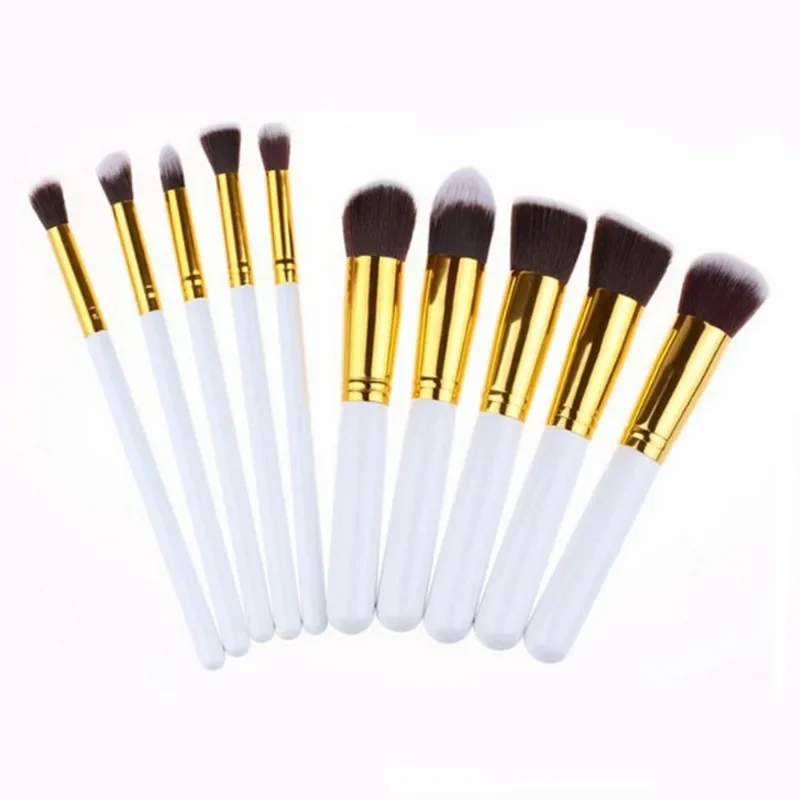 10 pçs conjuntos de pincéis de maquiagem de luxo fundação pó blush sombra corretivo lábio escova de olho cosméticos maquiagem ferramentas de beleza