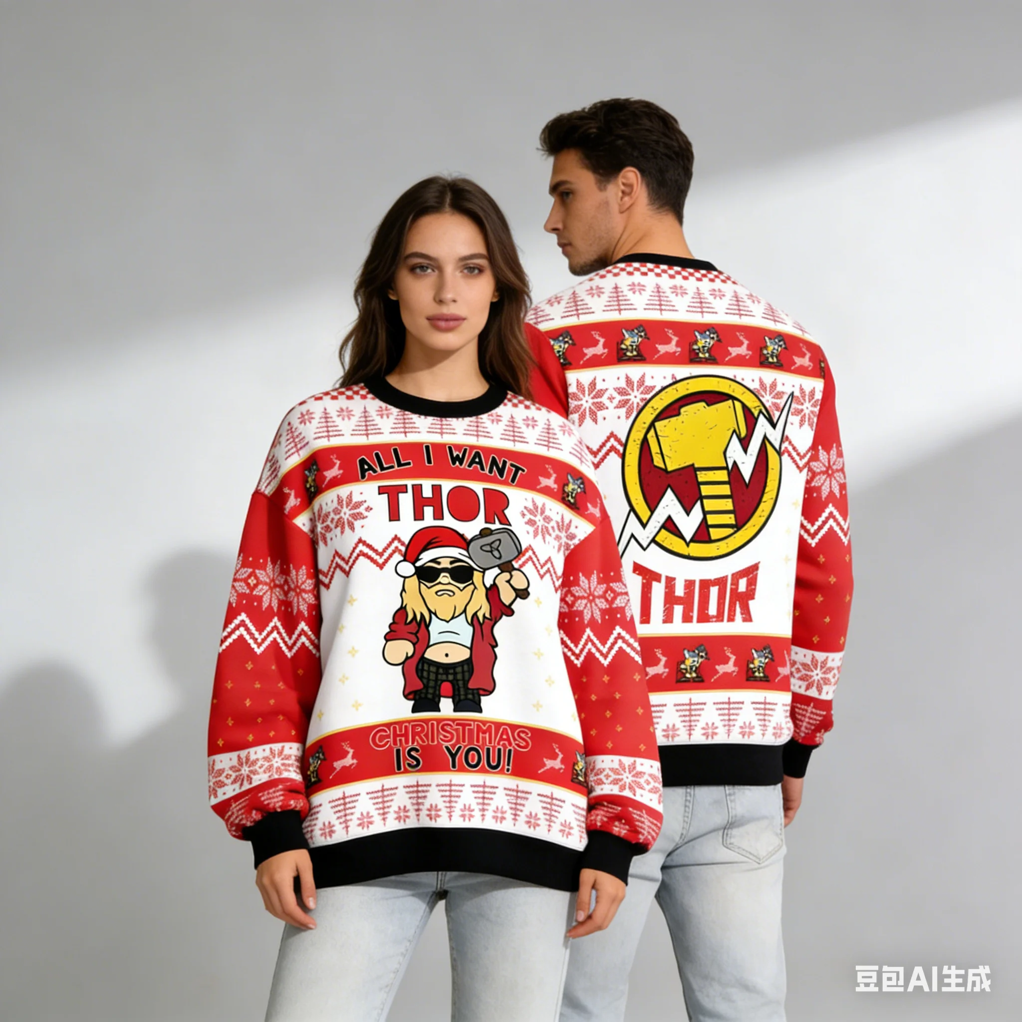 

Женский уродливый рождественский пуловер «Чиби Тора» 2025 года, зимний теплый уютный модный праздничный рождественский декор с оленями, праздничный наряд для вечеринки