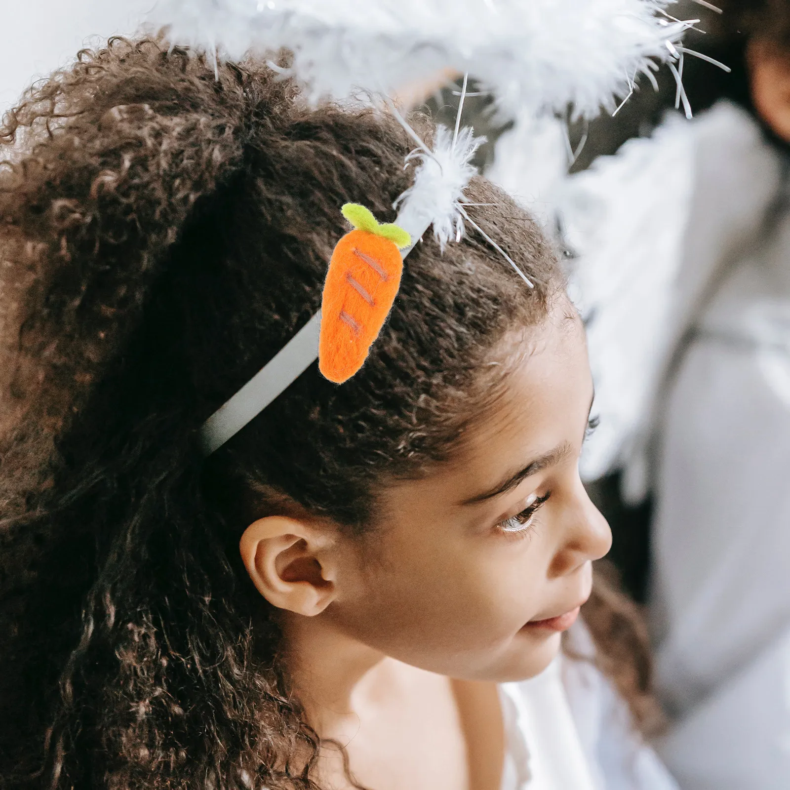 4Pcs Felt Carrot Hair Clip DIY Felting Accessory Set Wool Craft Kit for Beginners Adorable Craft Making Supplies Easter