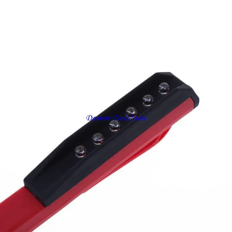 57BE 1PC Mini 6 LED Inspection Light Pen Size Pocket Lamp Clip Work Torch Flashlight