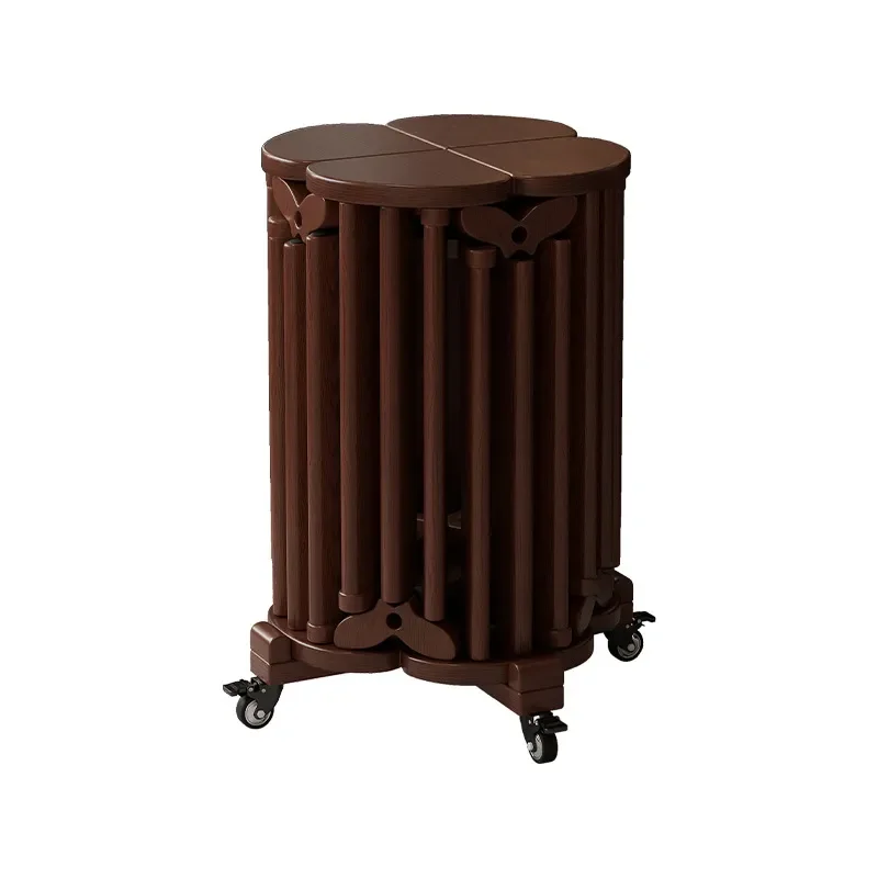 Solid Wood Stacked Music Stool Household Medieval Stackable Combination Stool Dining Table Stool Four Leaf Clover Design