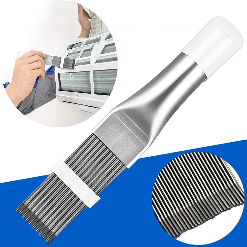 1/2Pc Air Conditioning Fin Cleaning Comb Stainless Steel Brush Fin Straightener Air Conditioner Cleaning Tool
