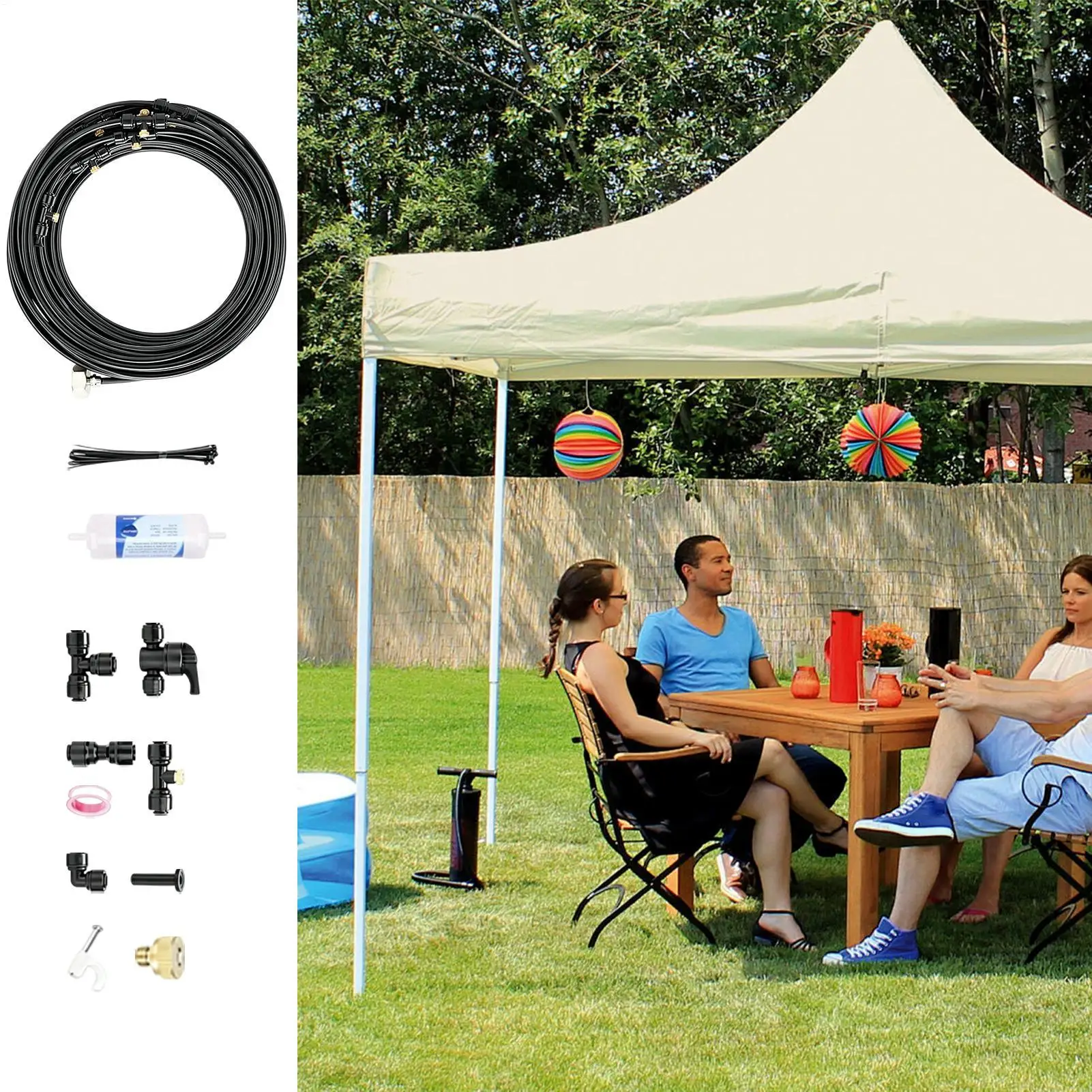 Garden Mister System Outdoor Heat Relief Irrigation Tool With Nozzles And Filters Greenhouse Misting System For Patio Farm Field