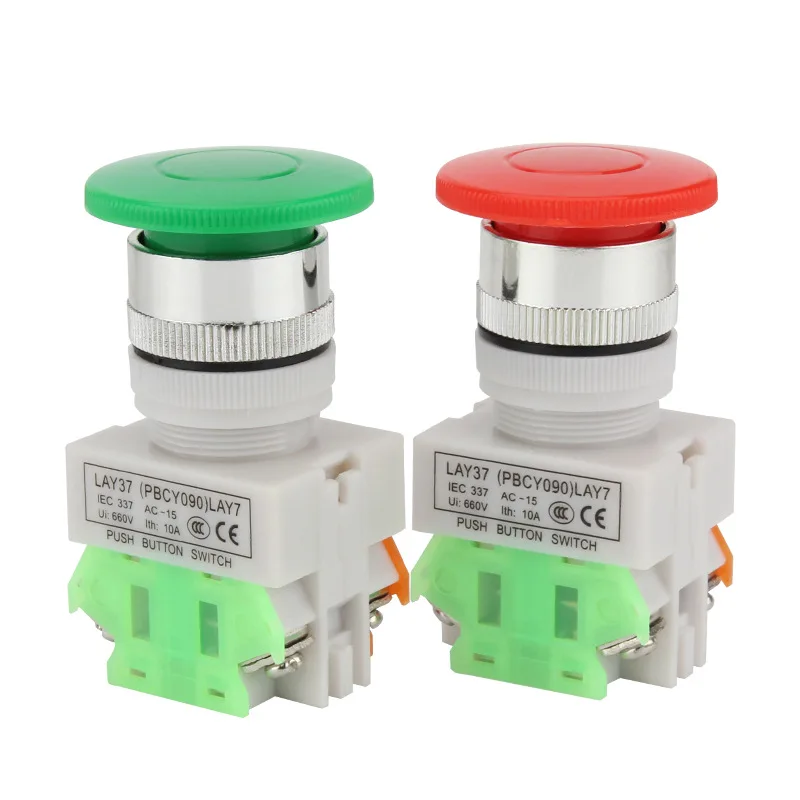 LAY37-11M(Y090-11M) Mushroom Head Button Self-Resetting Switch Stop Button