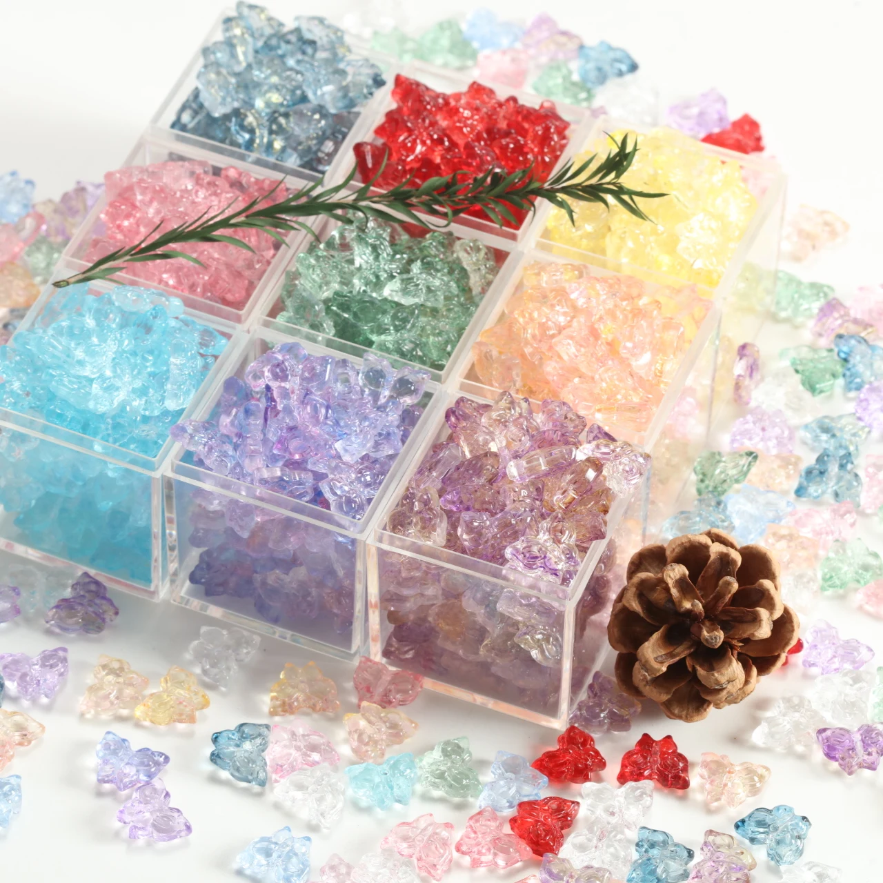 12x15mm Multicolor Translucent Swallowtail Butterfly Glass Beads Loose Spacer Beads for DIY Bracelet Earring Necklace Jewelry
