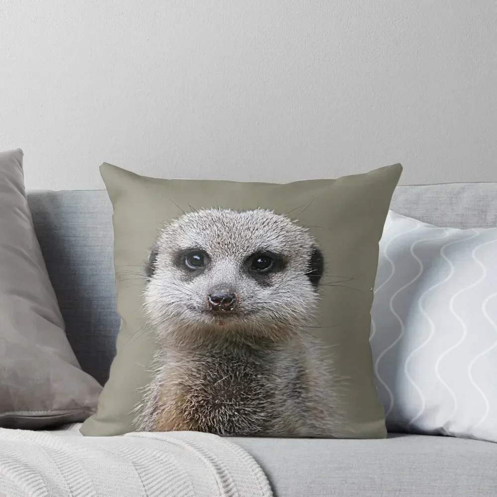 Meerkat Portrait Throw Pillow Pillow Case Cushion Cover For Sofa pillow