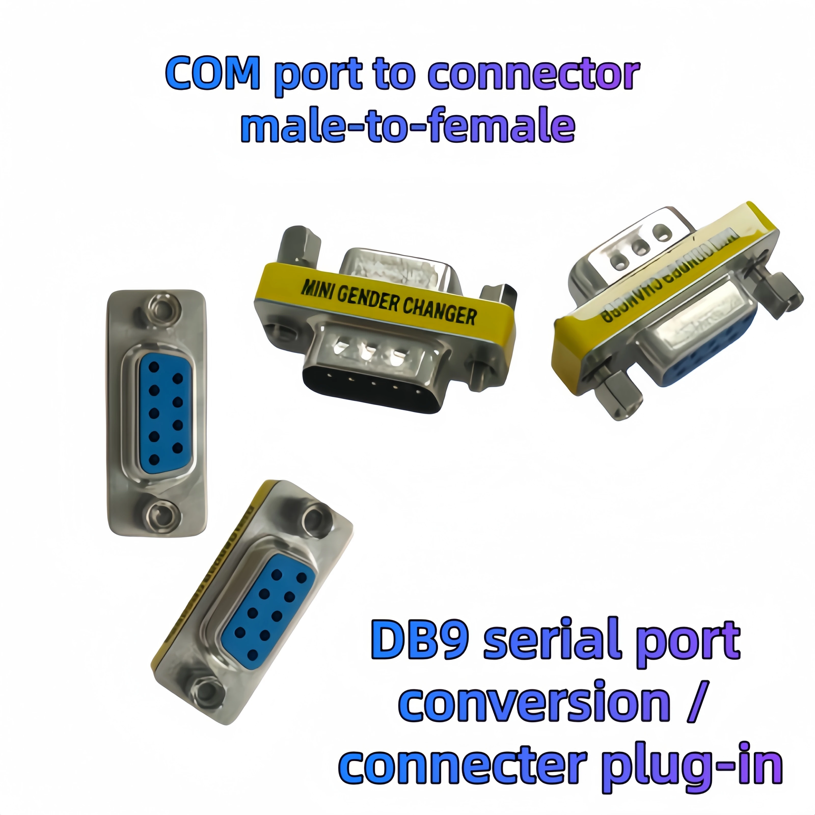 1 pièce/5 pièces Connecteur Série DB9Pin VGA Mâle vers Femelle, Adaptateur Mini COM, Convertisseur de Genre, Modem Null