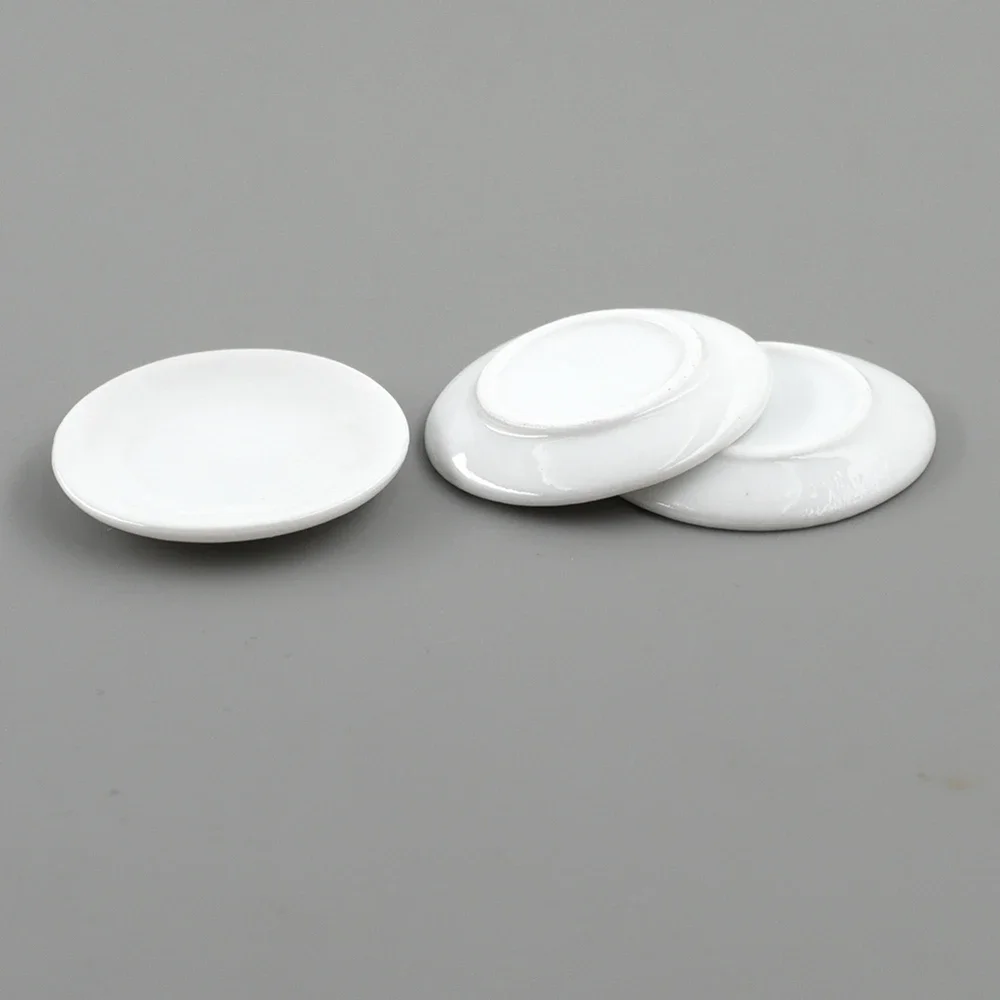 3Pcs 1/12 Dollhouse Miniature Accessories Mini Food Plate Simulation Dessert Disk Model Toy for Doll House Decoration