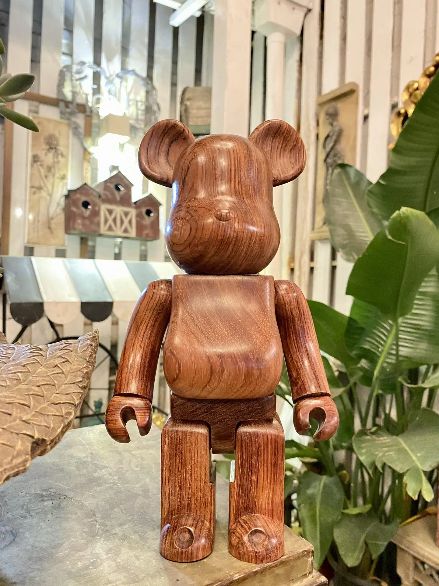 

Bearbrick400 деревянная доска из розового дерева с медведем высотой 28 см, может вращаться деревянный медведь ручной работы, коллекционная Подарочная фигурка