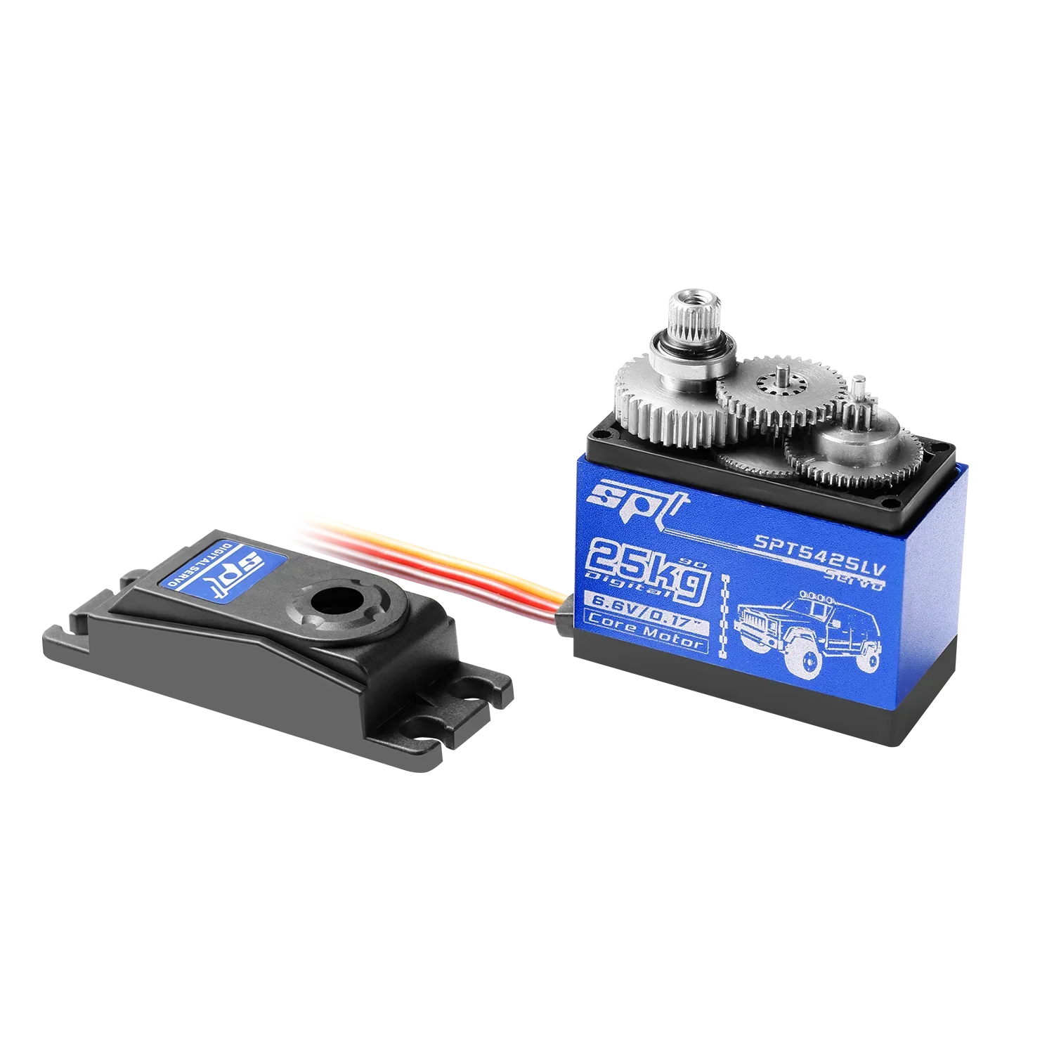 SPT 5425LV 25KG Metal Gear High Speed Large Angle Digital RC Servo for 1/8 1/10 RC Crawler Car Fixed-wing Robot Arm SCX10 TRX4