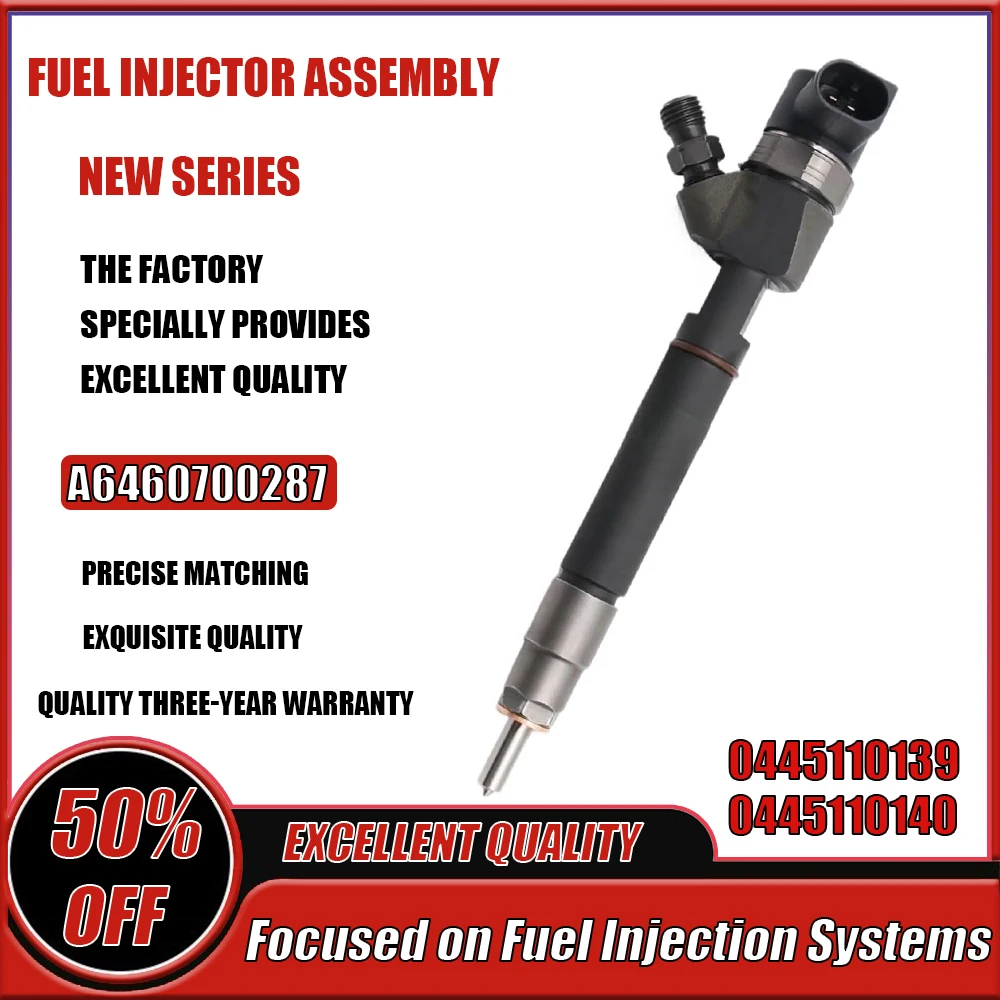 

0445110140 0445110139 New Diesel Fuel Injector A6460700287 0986435107 for Mercedes Benz CDI VITO VIANO W639 Engine Parts