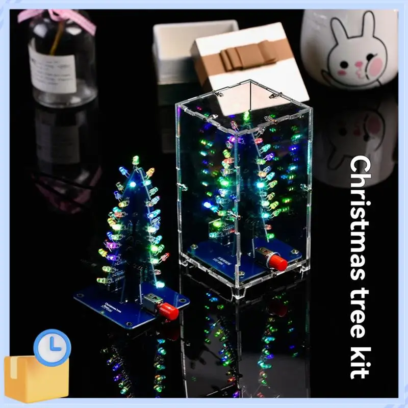 Popular DIY Christmas Tree Kits Colorful RGB LED Christmas Tree Electronic Science Assemble Kit For Christmas Trees DIY B