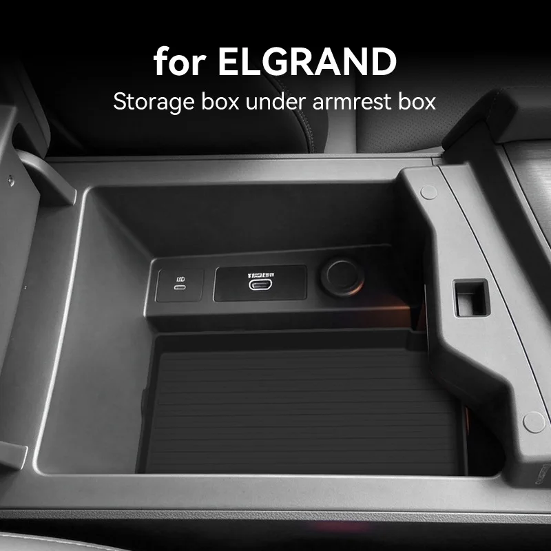 Center Console Organizer For Nissan Elgrand 2026 Silicone Armrest Storage Box Tray Car Interior Accessories Stowing Tidying