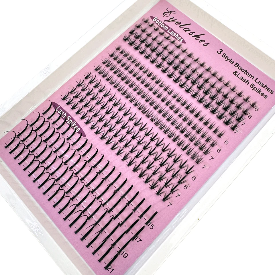 16 Filas de Pestañas Inferiores (6-7mm) y Púas (15-21mm) Mezcla DIY Extensiones Delicadas Individuales Herramientas 4
