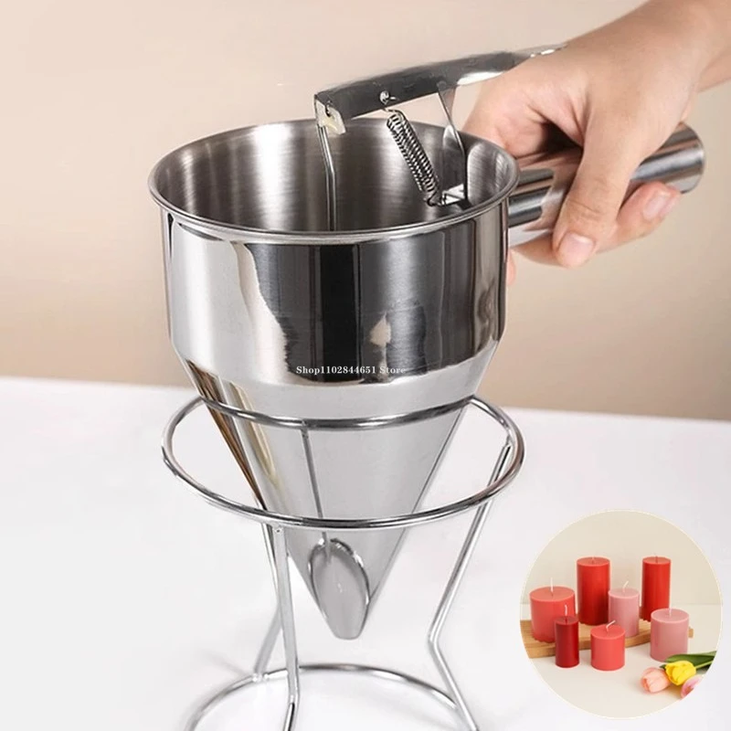 

1200 мл диаметр рта 0,8 см воронка для наполнения воском/материал из нержавеющей стали конический/ручная работа DIY ароматическая свеча инструмент для наполнения воском
