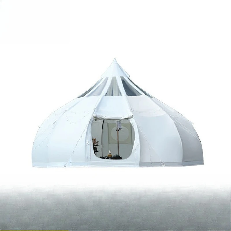 Tent Outdoor Luxury Water Drop Starry Sky Camping Tent Large Space Cotton Round Transparent Starry Sky Top Yurt Tent