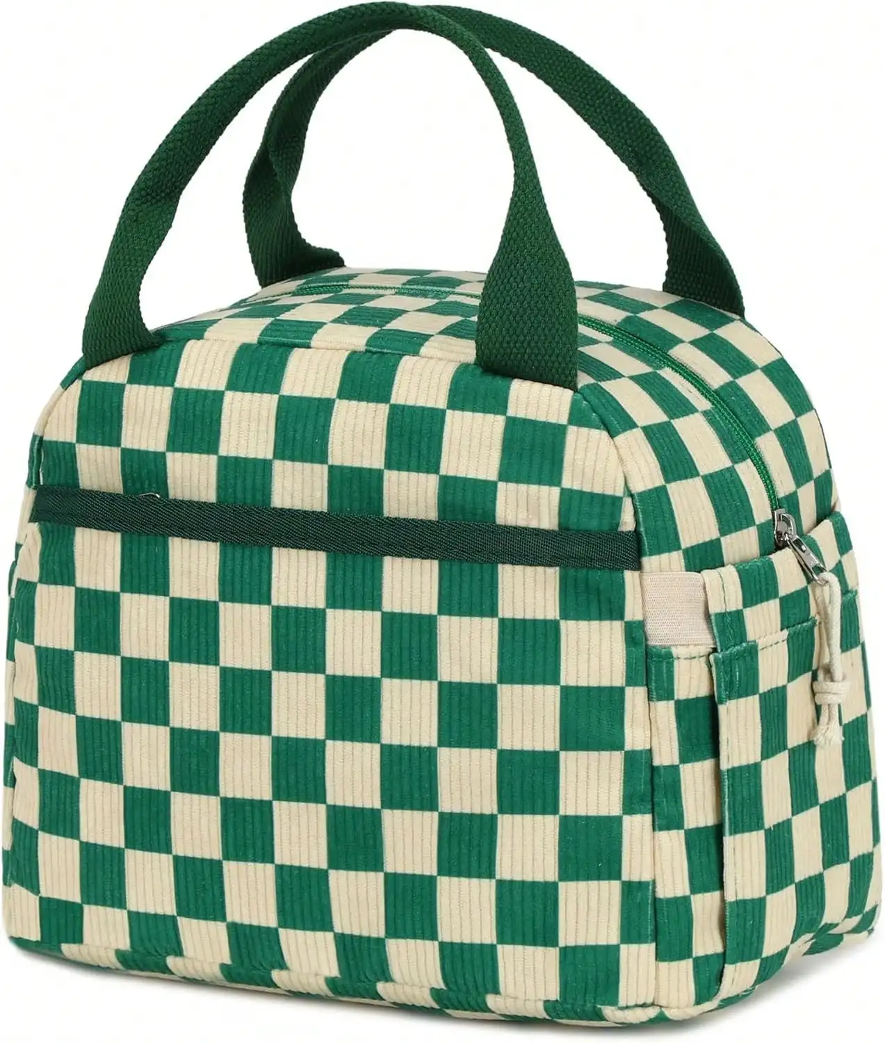 Cute Corduroy Lunch Tote Bags Reusable Insulated Lunch Box Large Capacity Work Picnic Or Travel, Popular Lunch Bags Women And Men