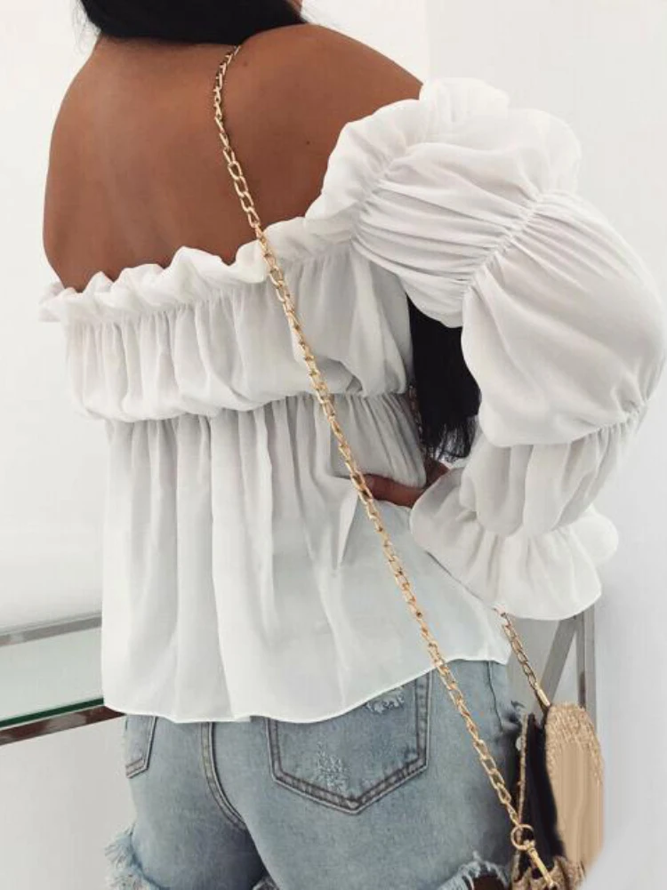 Street Sle Slim Fit Long Sve irt Women Sexy Ne Waist All Match irt Autumn Faion Ladies Premium Clothing