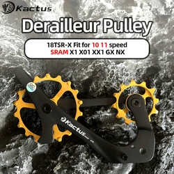 KACTUS Rear Derailleur Cage Carbon Fibre Cage Oversized Pulley Jockey Wheel Ceramic Bearing Fit for SRAM X1 X01 GX Bike Parts