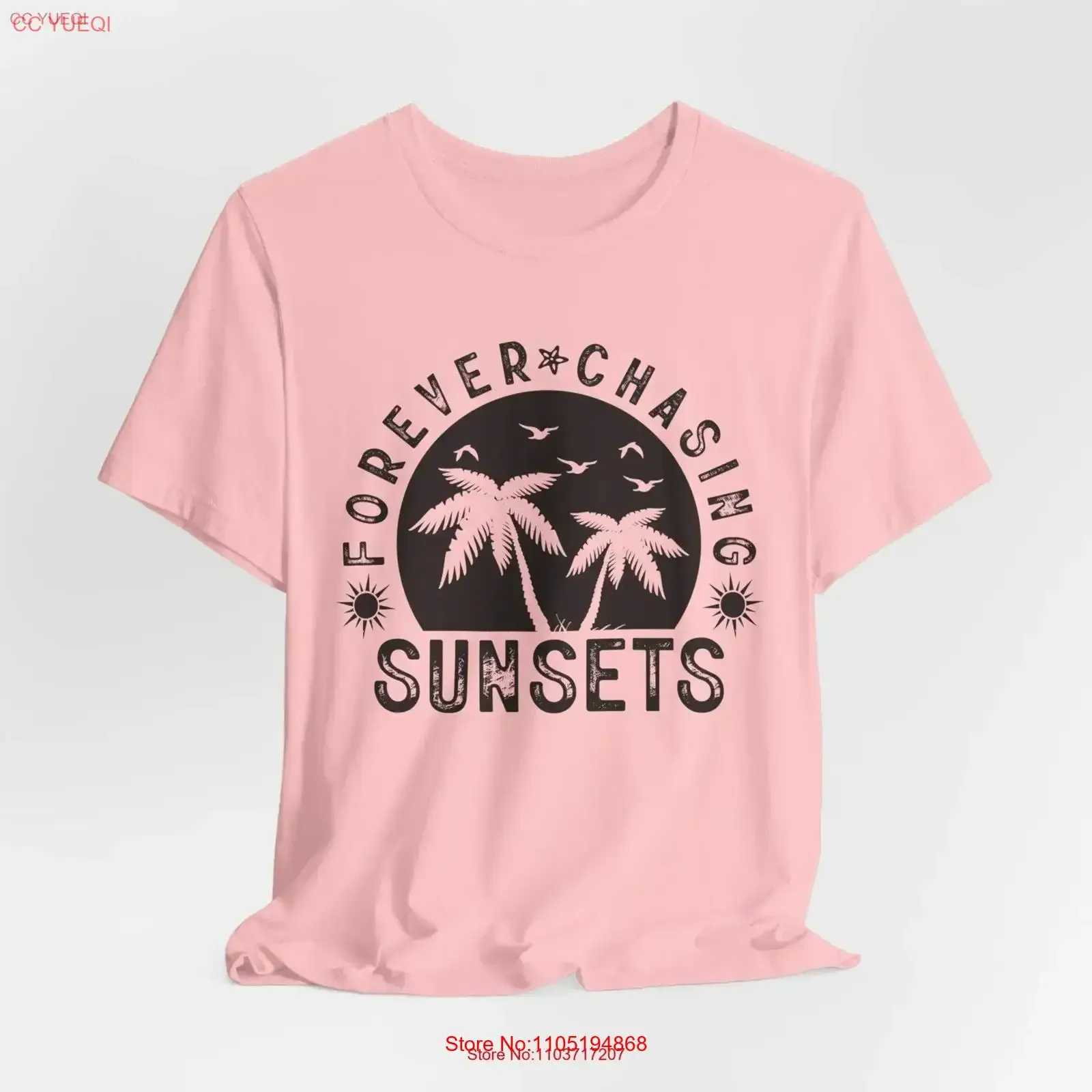 Summer T Shirt Vacation Beach Boho Outfit Vacay Mode Forever Chasing Sunsets vintage Washed Unisex Stylish Slightly