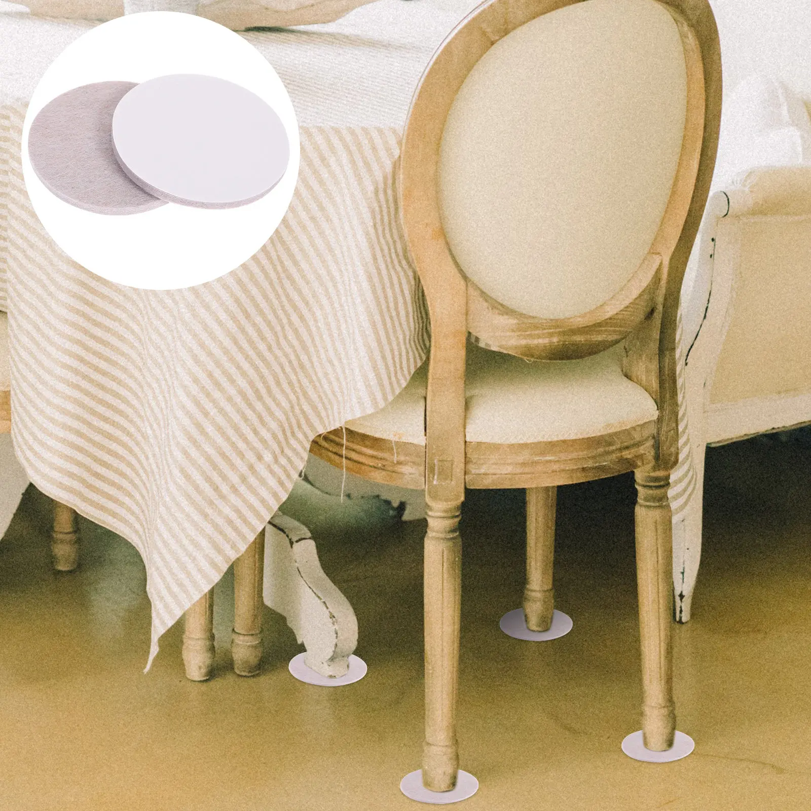 10pcs Table Chair Feet Pads Non-Slip Felt Floor Protectors For Hardwood Furniture Mute Mats Wear-Resistant Adhesive Pads