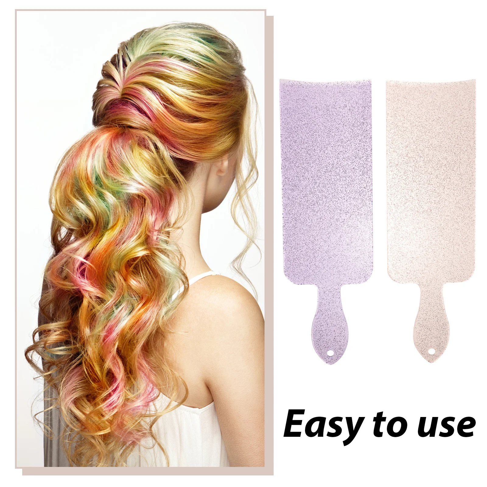 

2pcs Highlighting Paddle Foil Board For Coloring Hair Dye Tools Salon Use Multiple Colors Even Dye Distribution Hair Styling