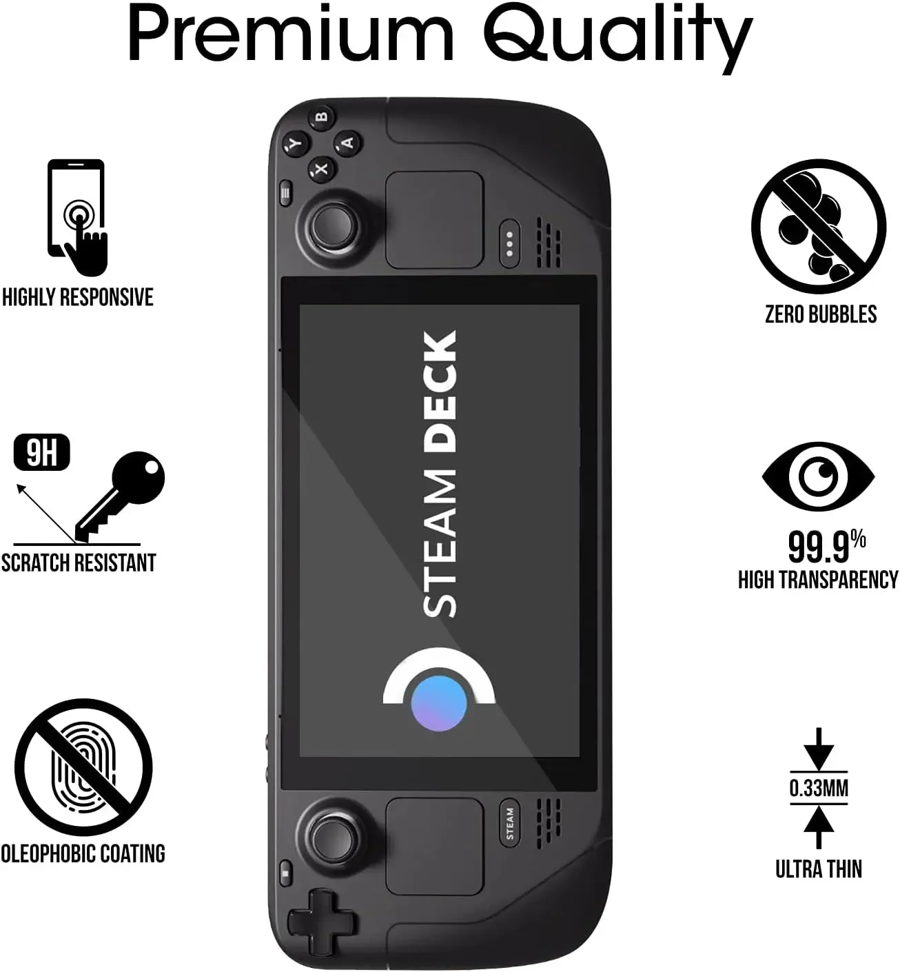 2021 2022 Steam Deck Screen Protector Compatible With 2023 Steam Deck OLED 7inch , Tempered Glass Designed  with Easy Installati