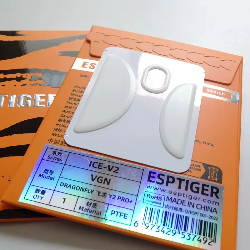 1 Pack Original Esptiger ICE V2 Mouse Skates For VGN DRAGONFLY Y2 PRO+ Mouse White Arc Esports PTFE Smooth Mice Feet Glides