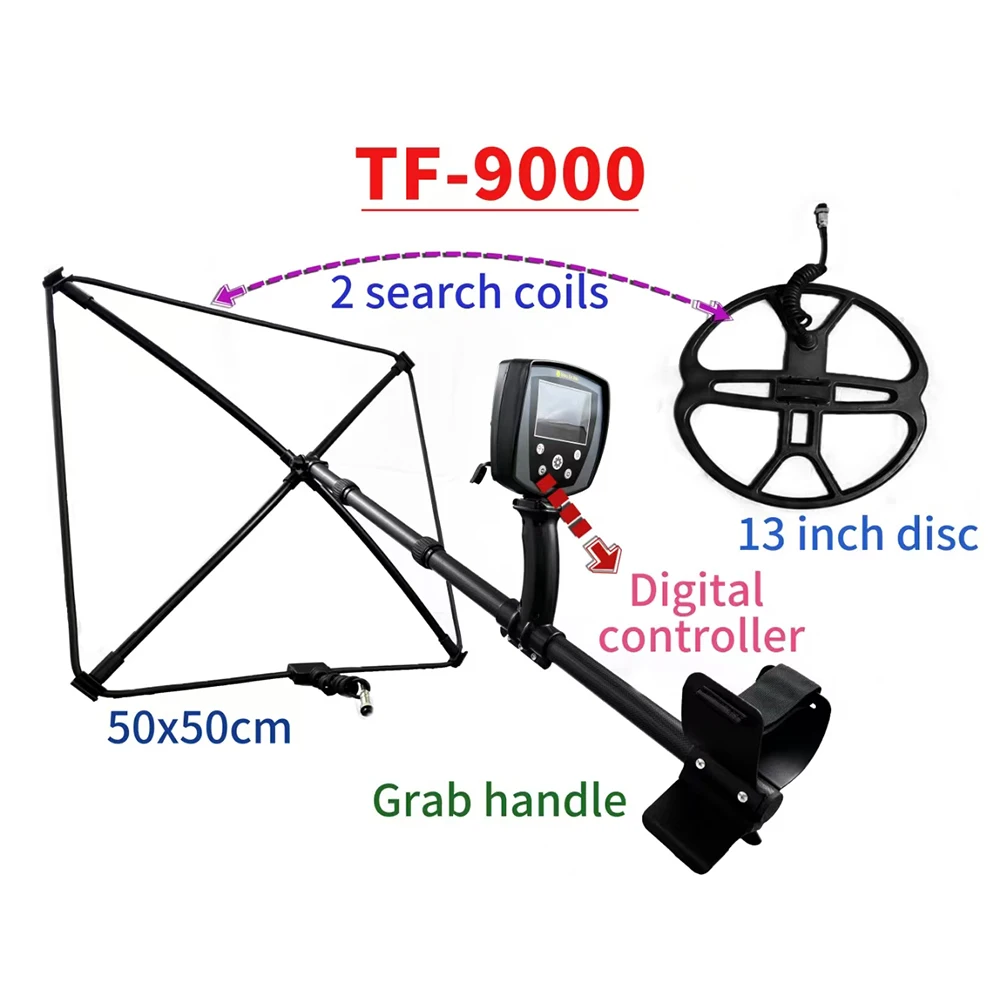 Newest TF9000-50C Metal Detecting Scanner with Deep Seeking and Long Range