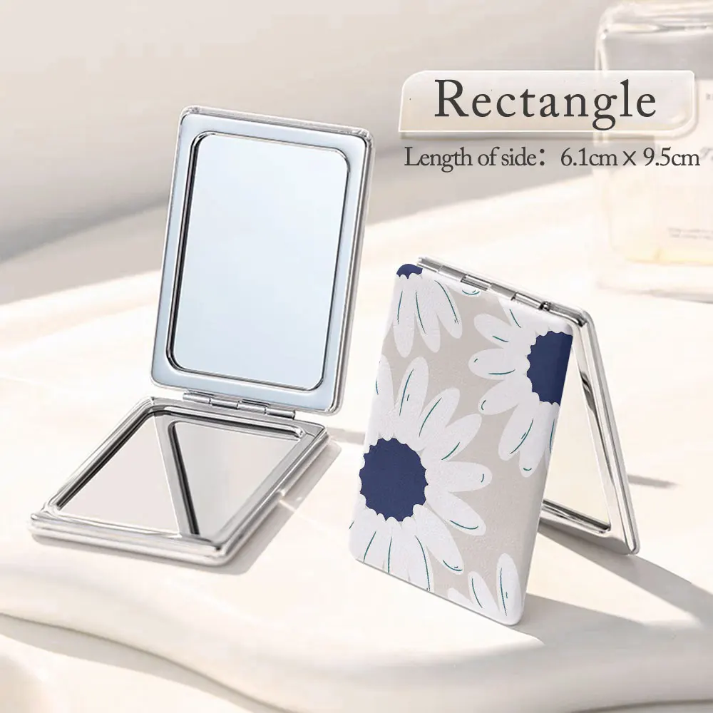 Cosmetic mirror is suitable for girls to travel with a simple and durable pattern with a magnifying glass function