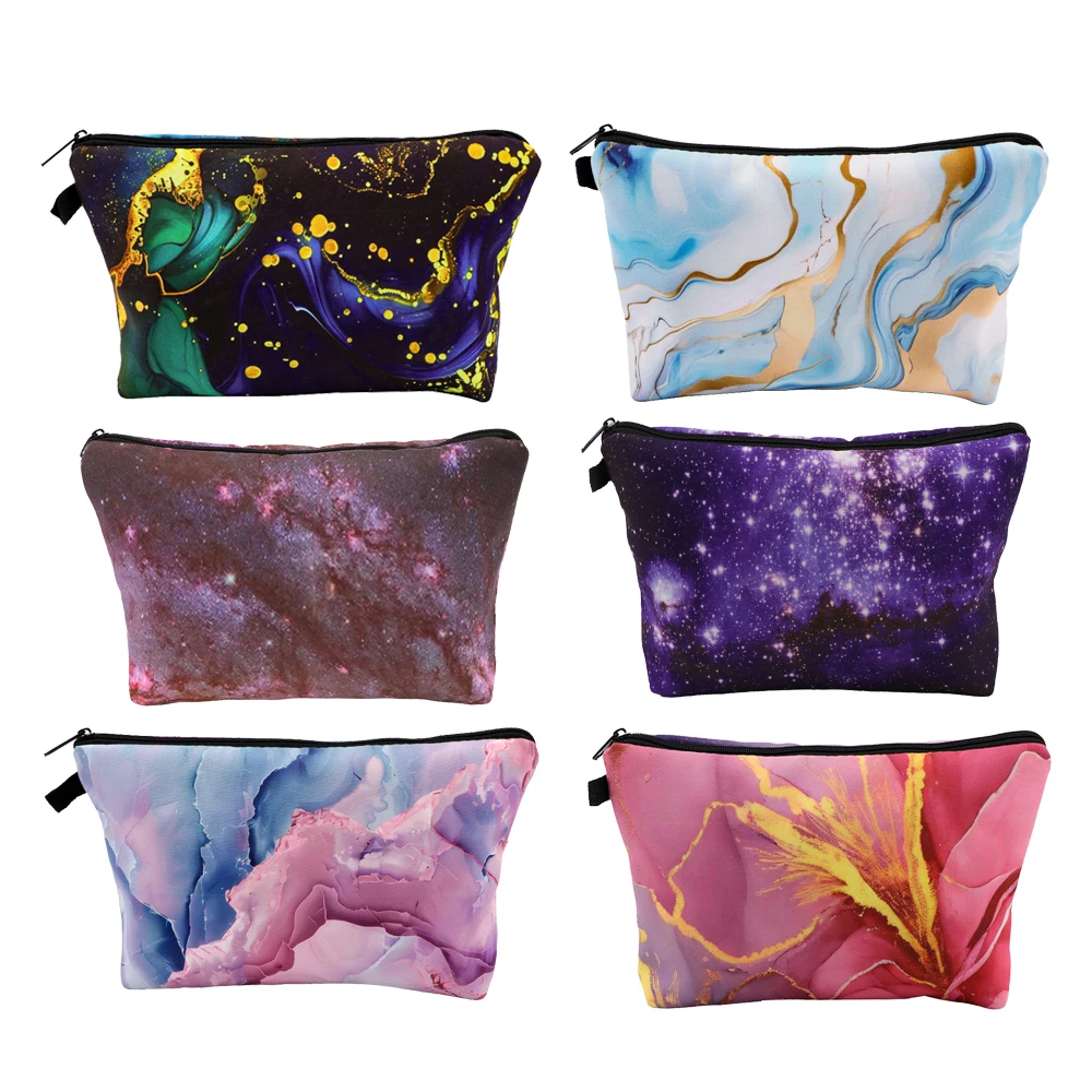 

Marbling Carry-On Bag Zipper Cosmetic Brush Bags for Women Portable Travel Storage Pouch Lipstick Bag Makeup Case Bag