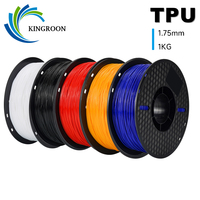 KINGROON 3D Printer Filament TPU 1KG 1.75mm Soft Flexible 3D Printing Material High Resilience TPU Plastic Net Weight 1kg/roll