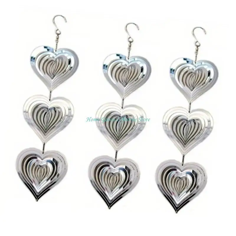 E74E Pack of 3 Reflective Metal Wind Spinners Bird Deterrents for Outdoor Decoration and Effective Bird Control in Sunlight
