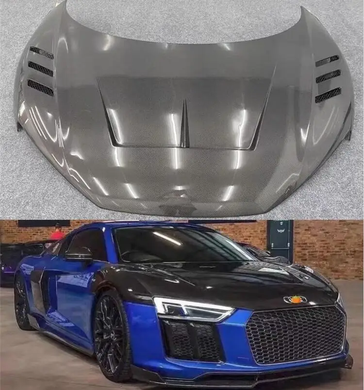 

Real Carbon Fiber Front Bumper Engine Hood Bonnet Vent Cover For Audi R8 2016 2017 2018 2019 2020