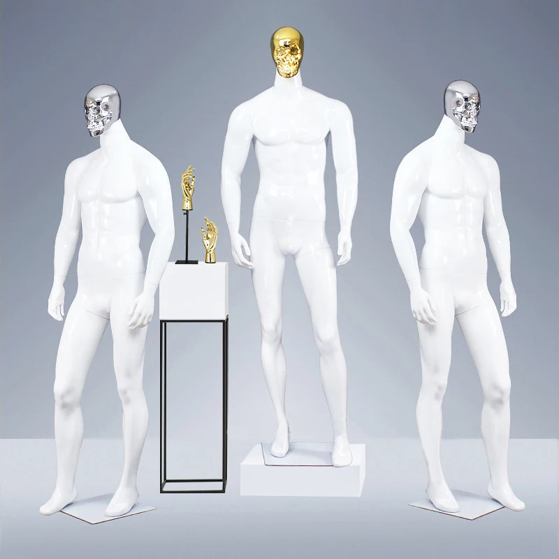 Fashionable Best Model Glossy White Glass Fiber Male Model Full Body Male Dummy Hot Sale 1 PCS