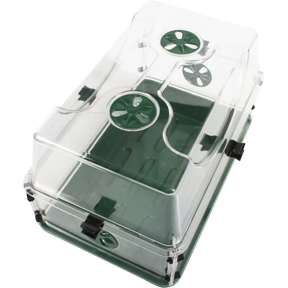 

Seed and Herb Dome Propagator with Vented Extension and Security Clips, Green