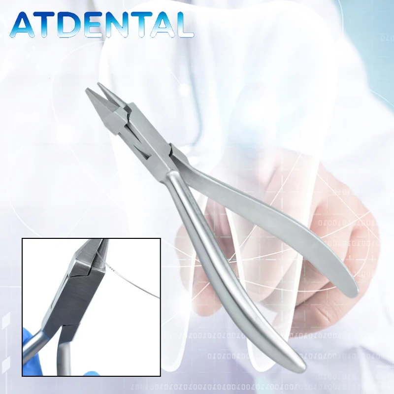 

Dental Wire Bending Pliers Orthodontic Forming Tool 0.5mm Loop Curved Tips Stainless Steel for Dentist Orthodontist