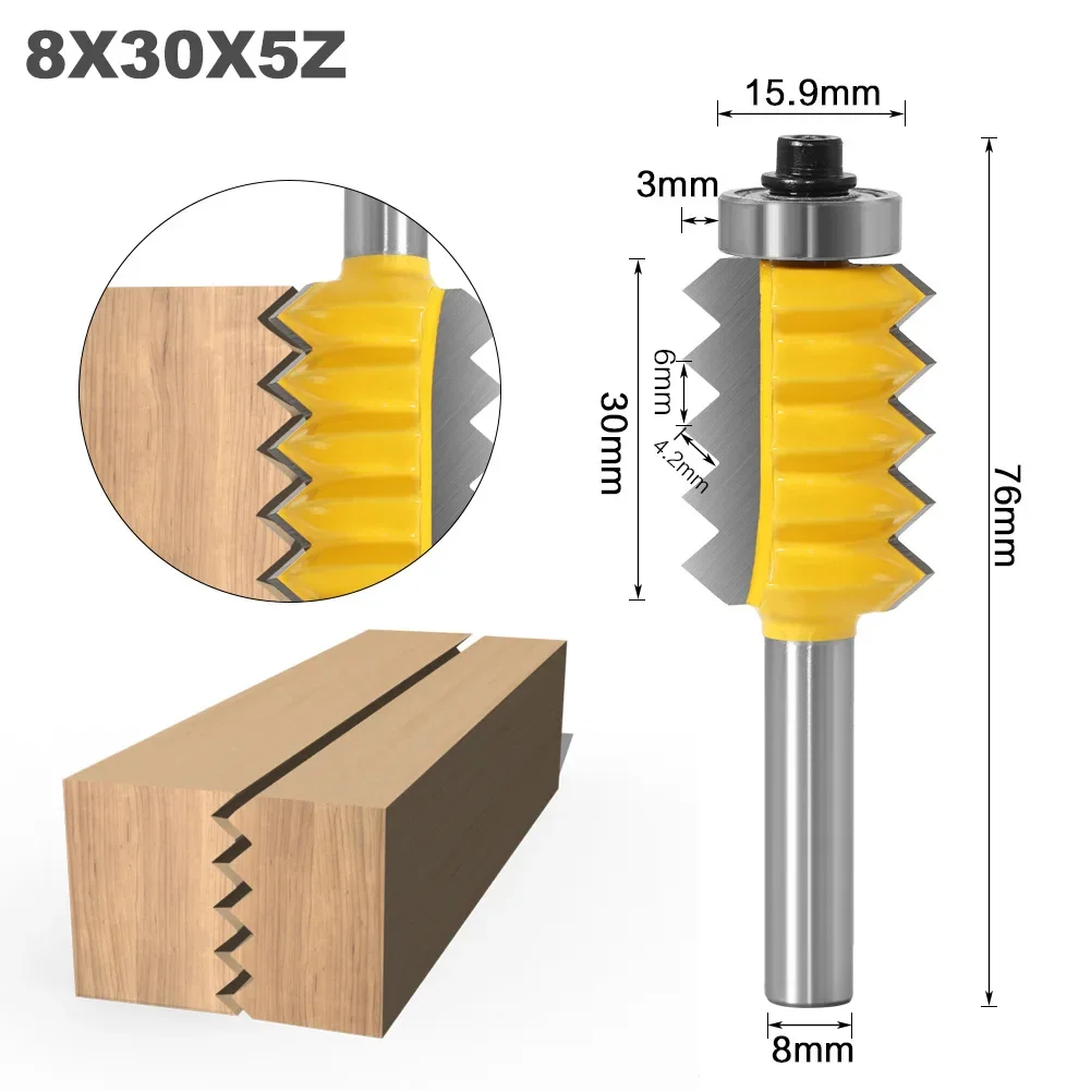 1PC 8MM Schacht Frees Houtsnijwerk Verhoogd paneel V Joint Bits Vinger Gezamenlijke Lijm Frees voor hout Tenon Houtbewerking