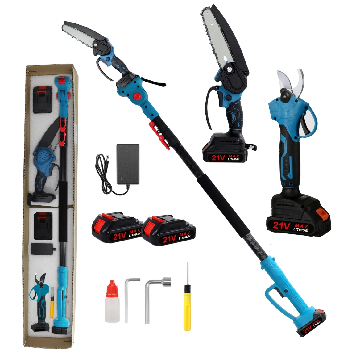 Customizable OEM Options High-Power 21V Industrial Small Lithium Chainsaw DIY Rechargeable Outdoor Logging and Woodwork